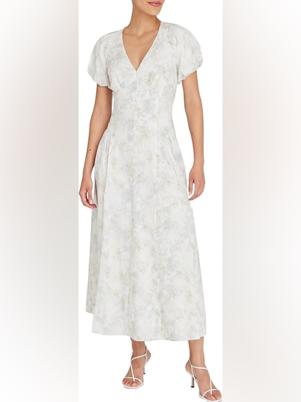 Club Monaco Puff Sleeve Floral Dress